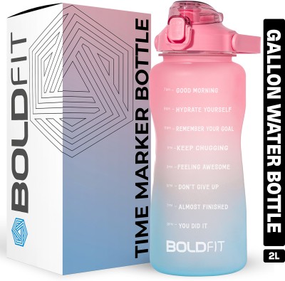BOLDSHAKER 2 Liters Water Bottle 2000 Ml Water Bottle Gallon Bottle Gym Sipper Bottles 2ltr 2000 ml Bottle(Pack of 1, Pink, Plastic)