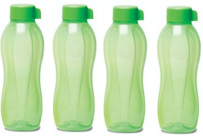 TUPPERWARE Aquasafe 1L plastic round bottle set of 4 1000 ml Bottle(Pack of 4, Green, Plastic)