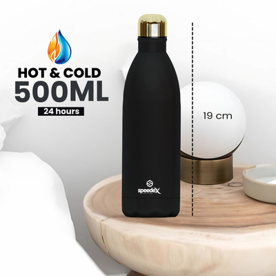 SPEEDEX 500 ml Steel Flask(Pack of 1, Black)
