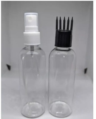 EverGlam 1 pcs Hair Applicator cap bottle & 1pcs spray bottle for daily use 100 ml each 200 ml Spray Bottle(Pack of 2, Clear, PET)