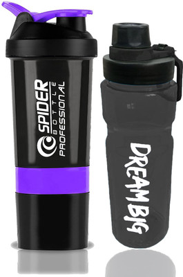 TRUE INDIAN 500 ml Plastic Shaker(Pack of 2, Purple)