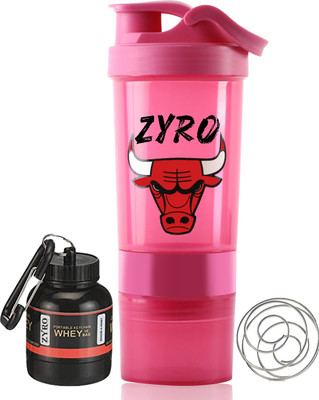 ZYRO 500 ml Plastic Shaker(Pack of 2, Pink)