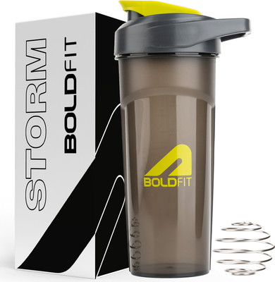 BOLDFIT 600 ml Plastic Shaker(Pack of 1, Black)