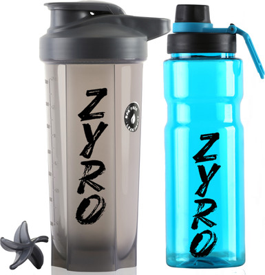 ZYRO 750 ml Plastic Shaker(Pack of 2, Grey)