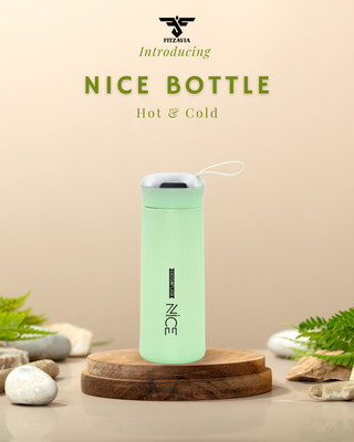 Fitzavia 400 ml Glass, Silicone Flask(Pack of 1, Green)