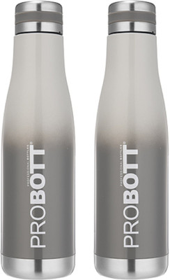 PROBOTT Thermosteel Vacuum Flask Hot & Cold Water Bottle 500 ml Flask(Pack of 2, Grey, Steel)