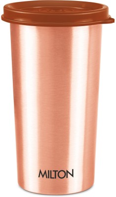 MILTON Drinking Water Tumbler with Lid, 1 Piece, (Lid Colour May Vary) 480 ml Bottle(Pack of 1, Copper, Copper)