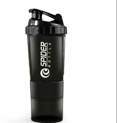 HouseOfCommon 500 ml Plastic Shaker(Pack of 1, White, Black)