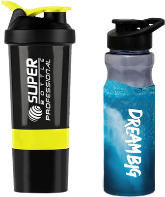 TRUE INDIAN 500 ml Plastic Shaker(Pack of 2, Yellow)