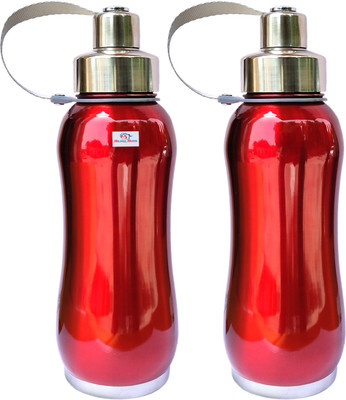 Heart Home 750 ml Steel Bottle(Pack of 2, Maroon)