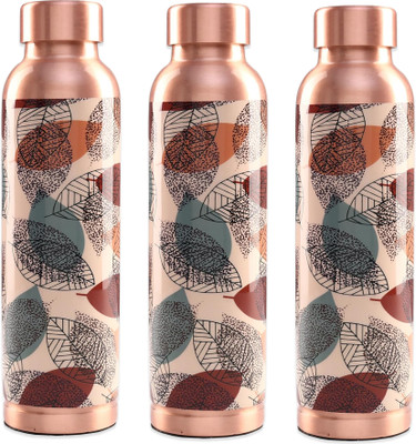 KUBER INDUSTRIES 950 ml Copper Bottle(Pack of 3, Multicolor)