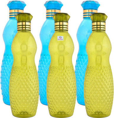 Heart Home 1000 ml Plastic Bottle(Pack of 6, Multicolor)