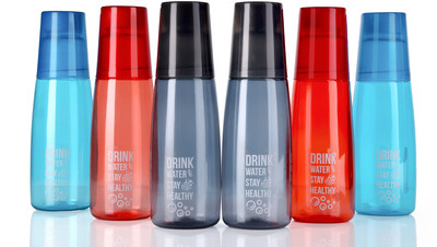 2Seven water bottle with glass for fridge 6pc 1000 ml Bottle With Drinking Glass(Pack of 6, Multicolor, Plastic)