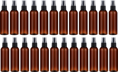 nsb herbals 100 ml PET Spray Bottle(Pack of 24, Brown, Black)