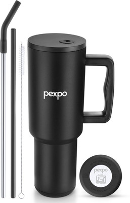 pexpo 1200 ml Steel Flask(Pack of 1, Black)