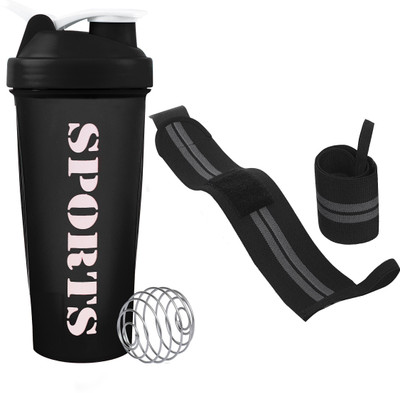 TRUE INDIAN 600 ml Plastic Shaker(Pack of 2, Black)
