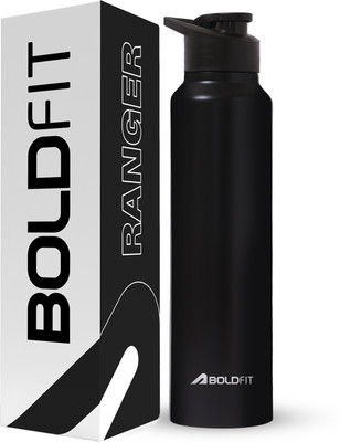 BOLDFIT 1000 ml Steel Shaker(Pack of 1, Black)