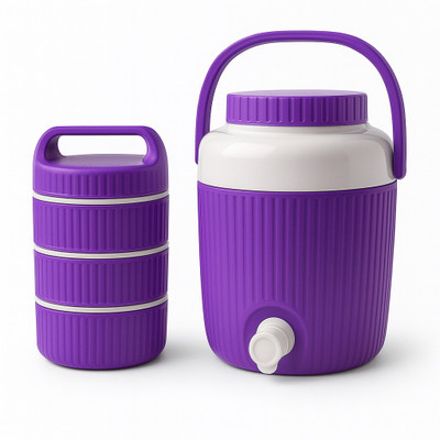AAA 3000 ml Plastic, Stainless Steel Bottle(Pack of 2, Purple)