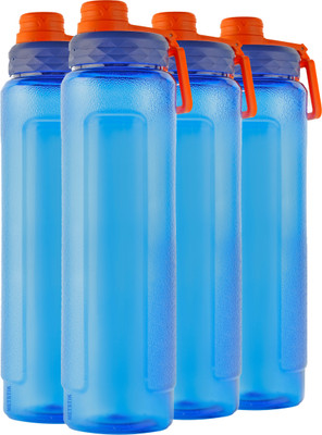 METSTIK 1000 ml Plastic Bottle(Pack of 4, Blue, Orange)