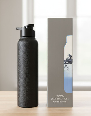 Grabello 1000 ml Stainless Steel Bottle(Pack of 1, Black)
