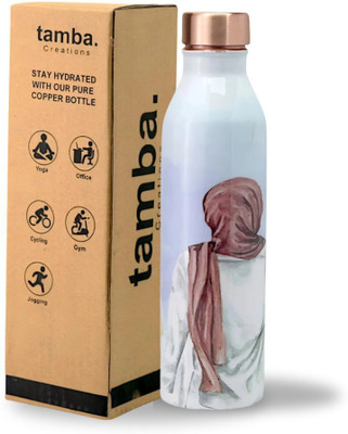 TAMBA CREATIONS 1000 ml Copper Bottle(Pack of 1, Multicolor)
