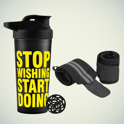 TRUE INDIAN 700 ml Plastic Shaker(Pack of 2, Yellow)