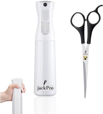 jackPro Sharp Hair Scissor for Cutting 300ml Hair Spray Bottle Salon Misting, Skin Care 300 ml Bottle(Pack of 2, Off White, Black, Plastic)