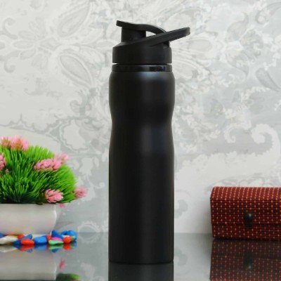 Nirvair Stainless Steel Fridge Water Bottle Thunder with Sipper Cap 750 ml Bottle(Pack of 1, Black, Steel)