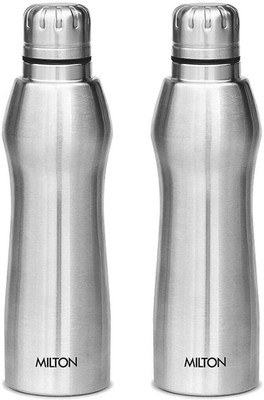MILTON Elate Stainless Steel Each 880 Ml Bottle  (Pack Of 2, Silver, Steel) For Rs. 265 @ 69 %