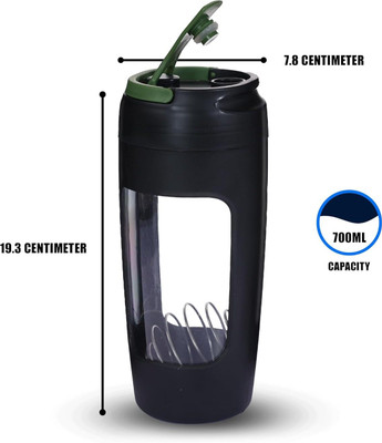 sk bazaar 700 ml Plastic Shaker(Pack of 1, Black)