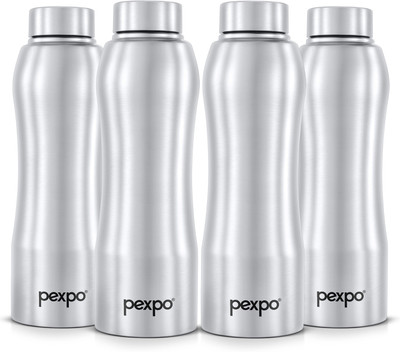 pexpo 1000 ml Steel Bottle(Pack of 4, Silver)