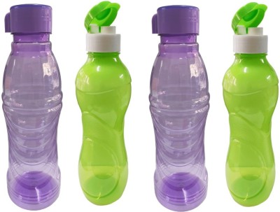 M.C. PIPWALA 1Ltr fridge bottle:2pcs Purple DC (11) cap bottle-2pcs Green Fliptop Cap Bottle 1000 ml Bottle(Pack of 4, Purple, Green, PET)