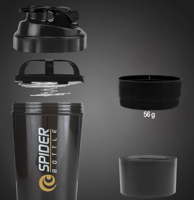Inscription Enterprises 500 ml Plastic Shaker(Pack of 1, Black)