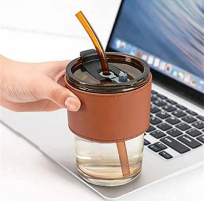 HR OUTFIT 400 ml Glass Sipper(Pack of 1, Brown)
