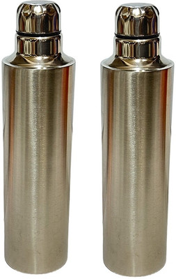 Dynore Fridge / School Bottle with Comfortable Sipping- Set of 2 1000 ml Bottle(Pack of 2, Silver, Steel)