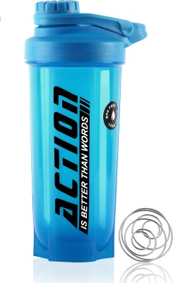 ZYRO Action Gym Shaker The Ultimate Protein Shake Sipper Bottle| Adults,Gym-Workout 750 ml Shaker(Pack of 1, Blue, Plastic)