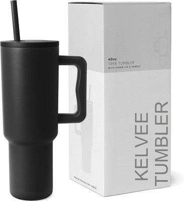 KPTON 1200 ml Steel Bottle With Drinking Glass(Pack of 1, Black)