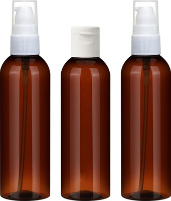 nsb herbals 100 ml PET, Plastic Spray Bottle(Pack of 3, Brown, White)