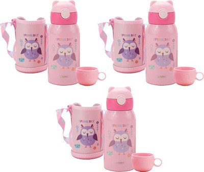 KUBER INDUSTRIES 500 ml Steel Sipper(Pack of 3, Pink)