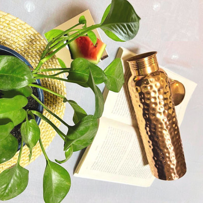 Monstera Hut 1000 ml Copper Bottle(Pack of 1, Copper)