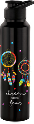 NIRLON 1000 ml Steel Bottle(Pack of 1, Black)