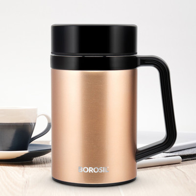 BOROSIL 410 ml Steel Flask(Pack of 1, Gold)