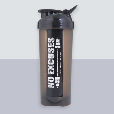 THINKFIT 700 ml Plastic Shaker(Pack of 1, Black)