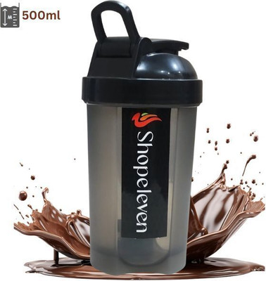 GJSHOP 500 ml Plastic Shaker(Pack of 1, Black)