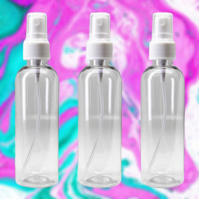 nsb herbals Transparent Empty Refillable Reusable FineMist SprayBottle with DustCap 181 100 ml Spray Bottle(Pack of 3, Clear, White, Glass)