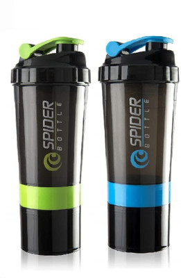 GSV 500 ml Plastic Shaker(Pack of 2, Black)