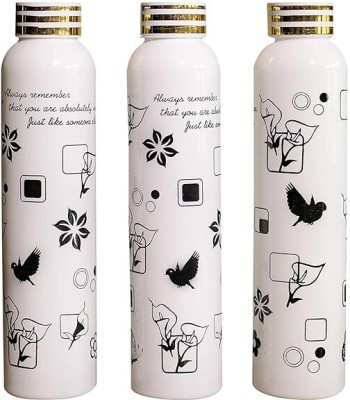 foxtail Sloppy Stylish Printed Water Bottle For Student, Kids, Office and Home 1000 ml Bottle(Pack of 3, White, Plastic)