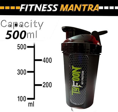 DDZONE 500 ml Plastic Shaker(Pack of 1, Black)