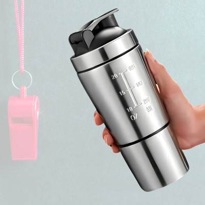 MozFit 750 ml Steel Shaker(Pack of 1, Silver)