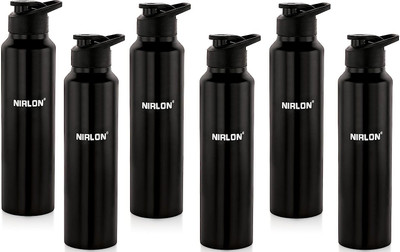 NIRLON 1000 ml Steel Bottle(Pack of 6, Black)